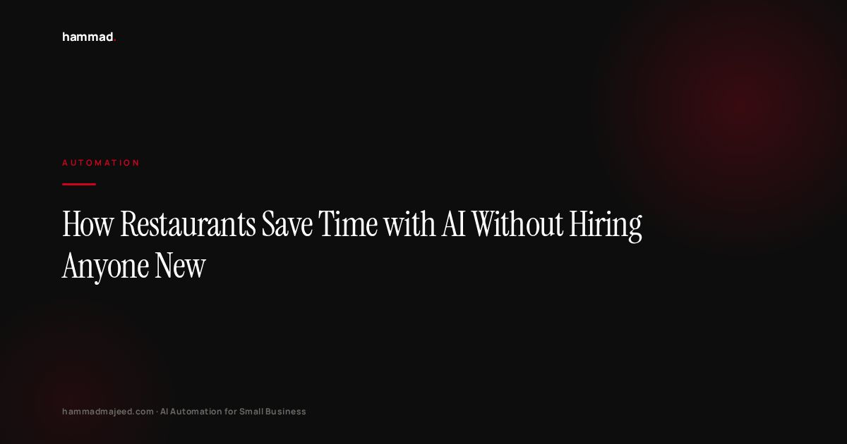 How Restaurants Save Time with AI Without Hiring Anyone New
