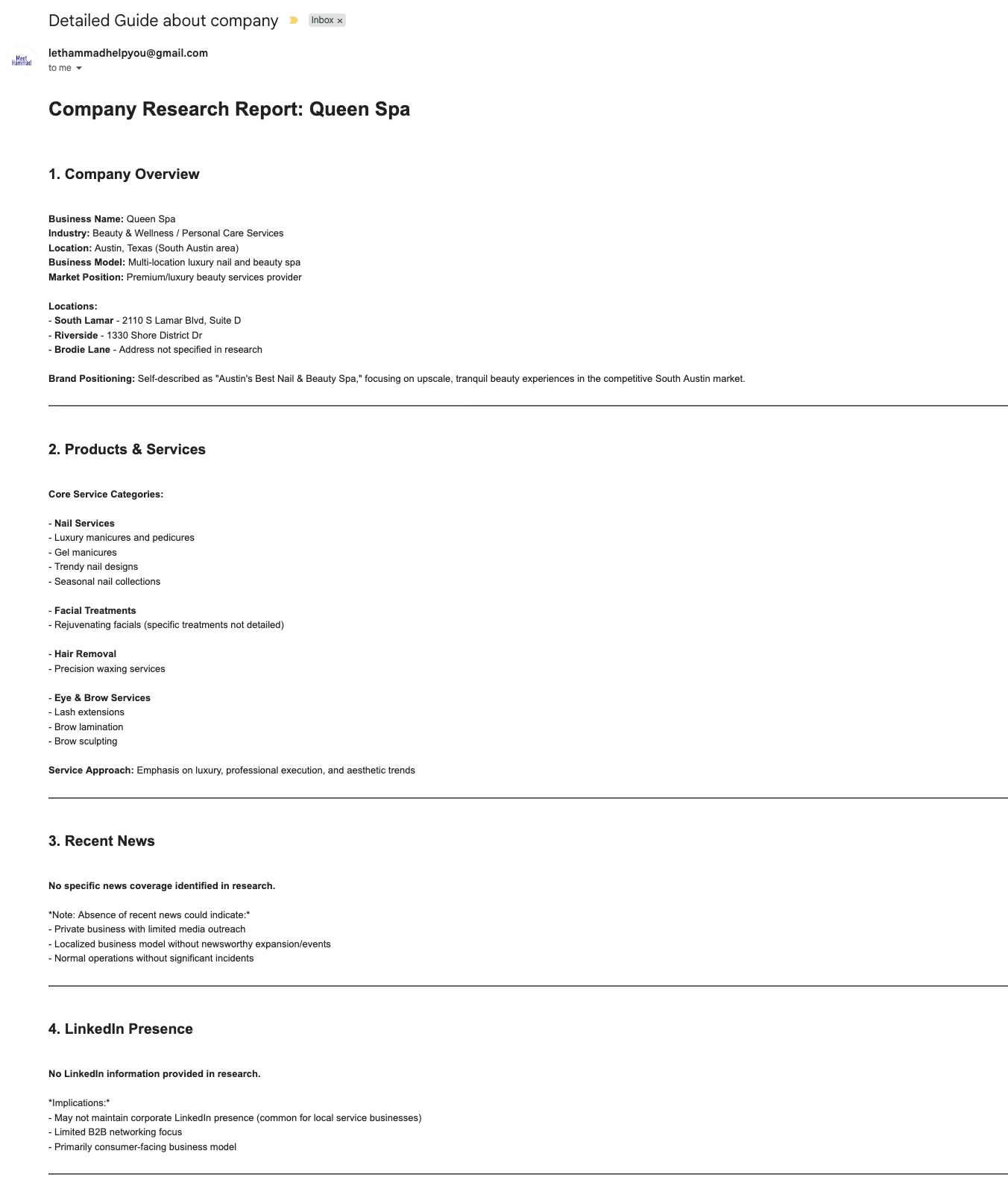 Research Agent — Email1