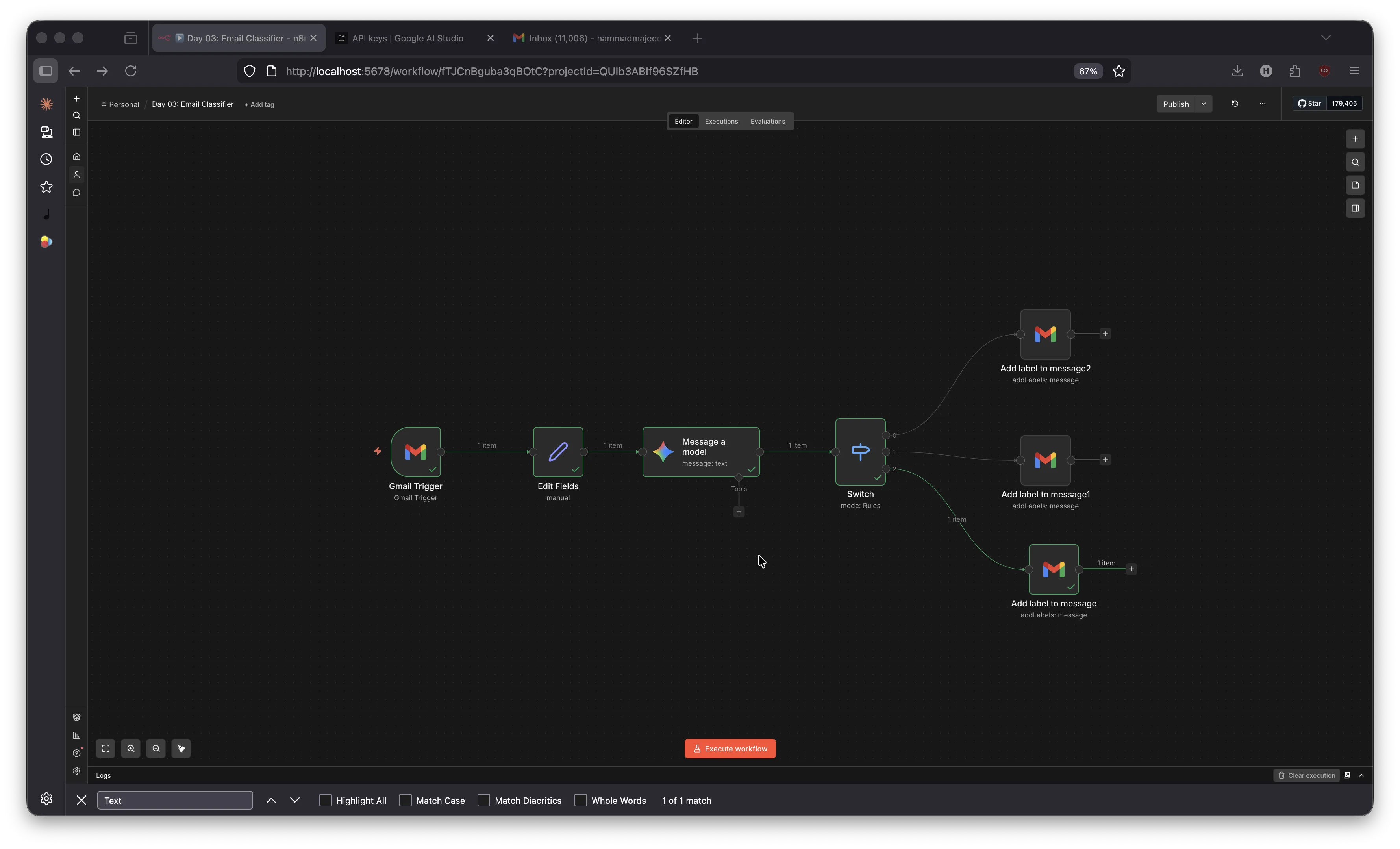 Email Classifier — workflow