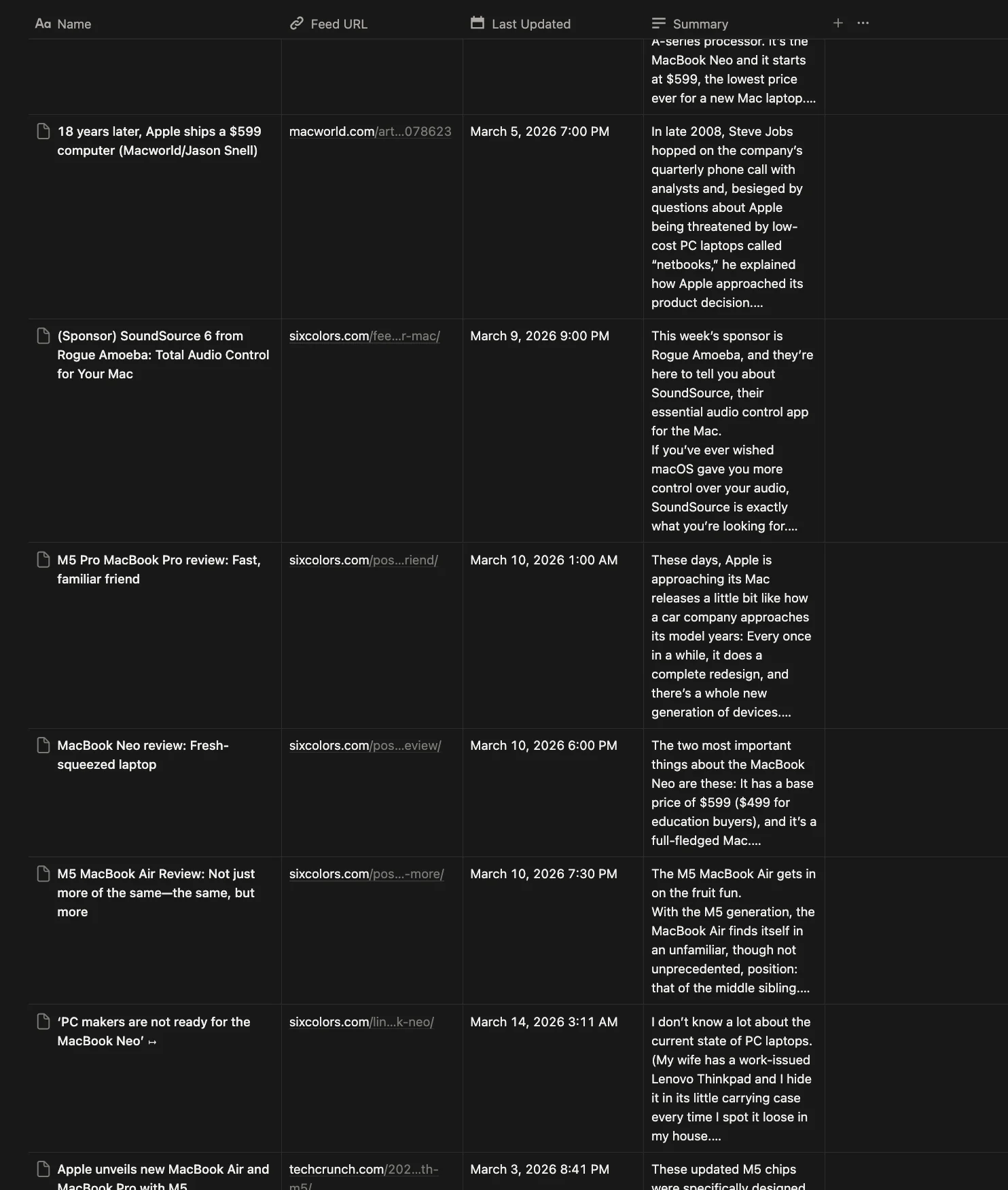 RSS to Notion — Notion DB