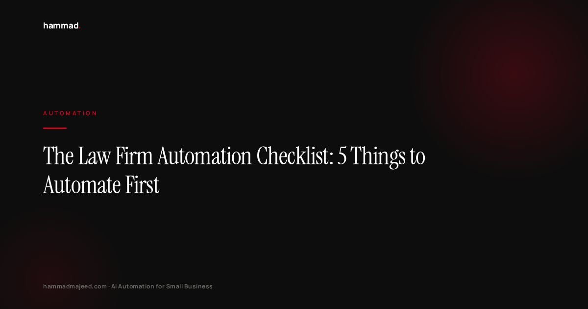 The Law Firm Automation Checklist: 5 Things to Automate First