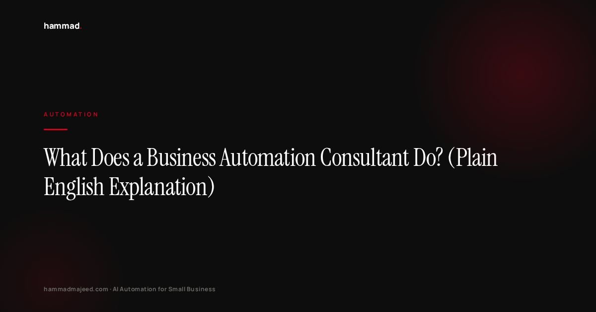 What Does a Business Automation Consultant Do? (Plain English Explanation)